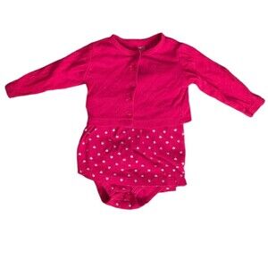 Carter's Red Heart Dress Onesie Size 6 Months